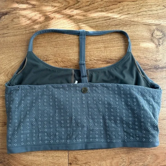 PrAna Faro Bralette Sports Bra in Chalkboard. Eyelet designs. Small. Like New. - Picture 7 of 11